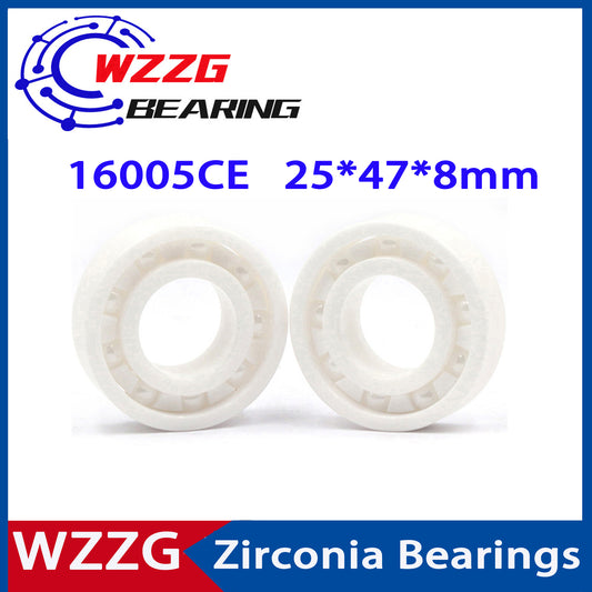 WZZG 16005 Full ceramic bearing ZrO2 1PC 25*47*8 mm ceramic ball bearing 16005CE