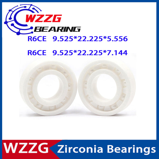 WZZG R6 Full ceramic bearing ZrO2 1PC 9.525*22.225*5.556/7.144 mm ceramic ball bearing R6CE