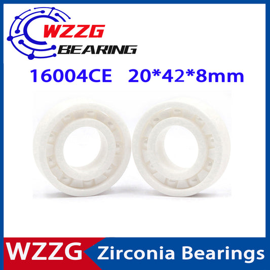 WZZG 16004 Full ceramic bearing ZrO2 1PC 20*42*8 mm ceramic ball bearing 16004CE