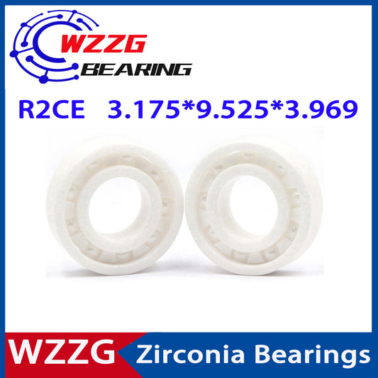 WZZG R2 Full ceramic bearing ZrO2 2PC/lot  3.175*9.525*3.969 mm ceramic ball bearing R2CE