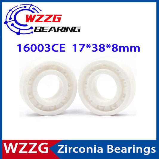 WZZG 16003 Full ceramic bearing ZrO2 1PC 17*35*8 mm ceramic ball bearing 16003CE