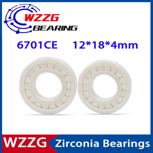 WZZG 6701 Full ceramic zirconia bearing 1PC 12*18*4 mm ceramic ball bearing 6701CE