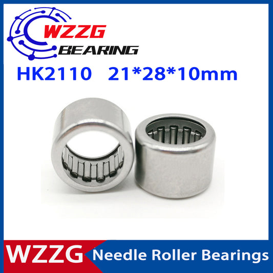 WZZG HK2110 ( 10pcs ) Drwan Cup Caged Needle Roller Bearings inner diameter 21 outer diameter 28 height 10 mm