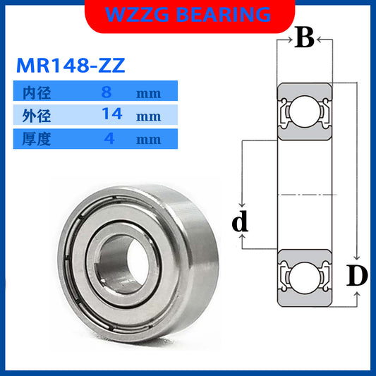 WZZG 40PCS miniature ball bearings MR148ZZ size 8*14*4mm high quality and high quality MR148-2RS