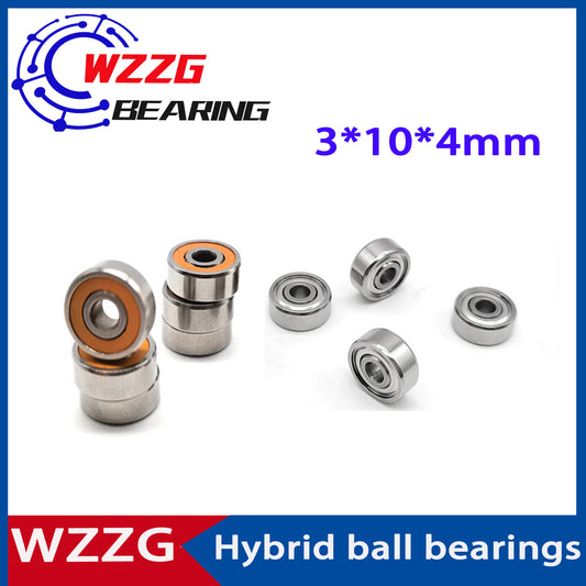 WZZG 4PC/lot SMR103 Stainless Steel Hybrid Ceramic Bearings 3x10x4mm