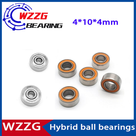 WZZG 4PC/lot SMR104 Stainless Steel Hybrid Ceramic Ball Bearings 4*10*4mm