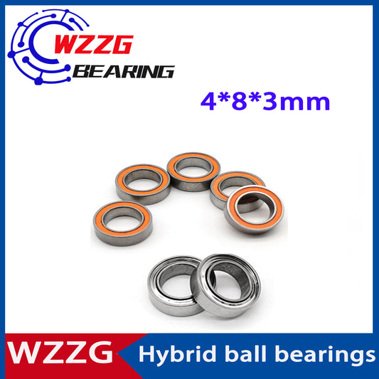 WZZG 4PC/lot SMR84 Stainless Steel Hybrid Ceramic Ball Bearings 4x8x3mm