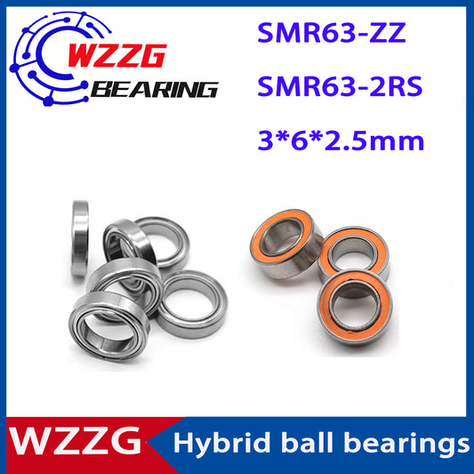 WZZG 4PC/lot Miniature Fishing Tackle Bearings SMR63 stainless steel hybrid ceramic ball bearing 3*6*2.5mm