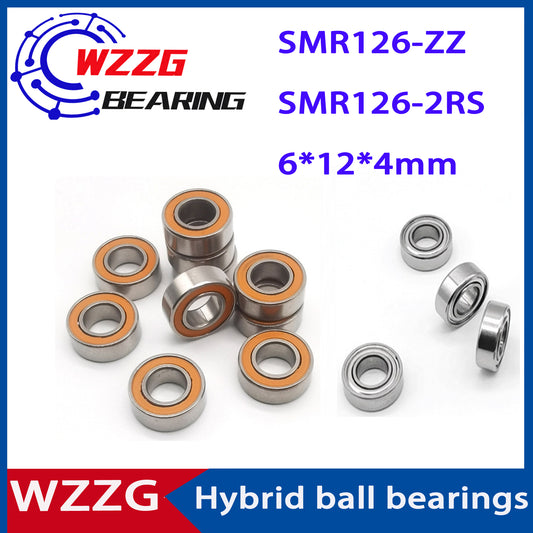 WZZG 4PC/lot SMR126 stainless steel hybrid ceramic ball bearings 6*12*4mm high speed bearing