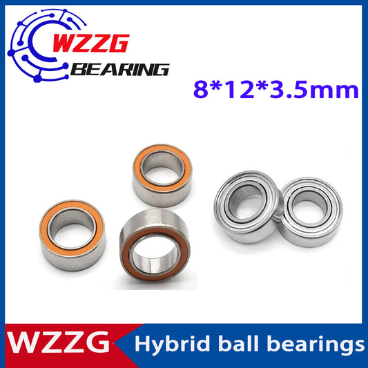 WZZG 4PC/lot SMR128 Stainless Steel Hybrid Ceramic Bearings 8x12x3.5 mm