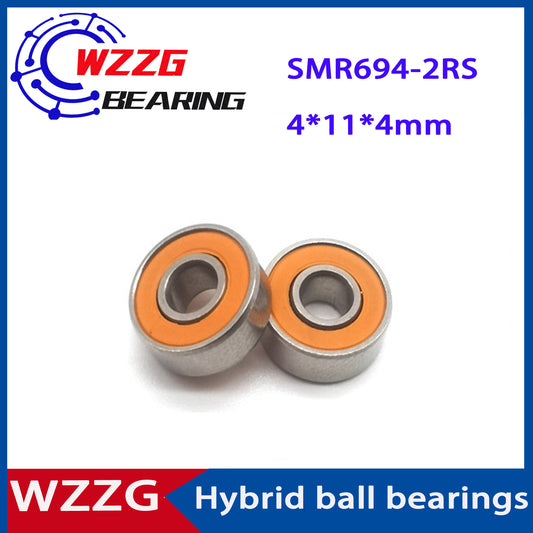 WZZG 4PC/lot S694 Stainless Steel Hybrid Ceramic Ball Water Drop Fishing Wheel Modified Bearings 4*11*4mm Smooth High Speed