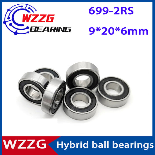 WZZG 2PC/lot 699-2RS hybrid ceramic ball bearings 9*20*6mm bicycle pedal bearings