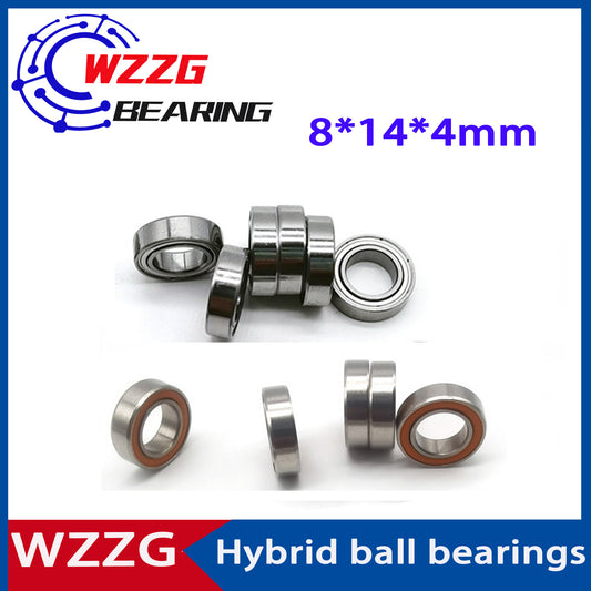 WZZG 4PC/lot SMR148 Stainless Steel Hybrid Ceramic Ball Bearings 8*14*4mm