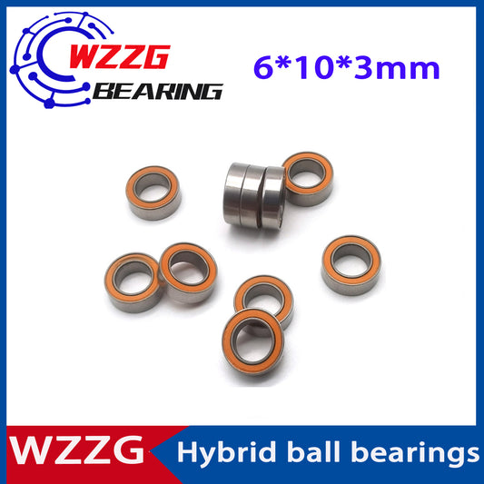 WZZG 4PC/lot SMR106 stainless steel hybrid ceramic ball bearings 6*10*3mm fishing gear bearing
