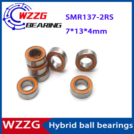 WZZG 4PC/lot SMR137 stainless steel hybrid ceramic ball bearings 7*13*4mm fishing gear bearing