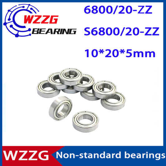 WZZG 10PCS Stainless steel non-standard bearing W6800/20 S6800/20ZZ 10*20*5mm