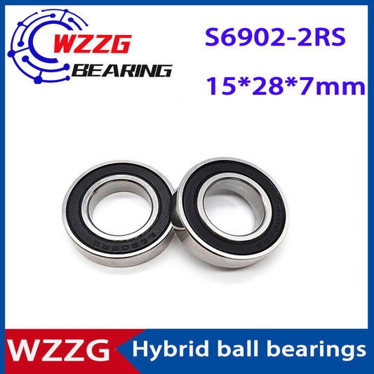 WZZG 2PC S6902 bicycle hub bearing 15*28*7 high-speed maintenance-free stainless steel ceramic bearing