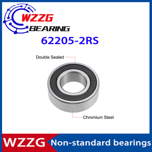 WZZG 2PCS High quality Non-standard bearing 62205-2RS 25*52*18mm deep groove ball bearing