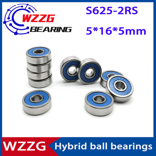 WZZG 4PC S625 2RS CB stainless steel hybrid ceramic ball bearing size 5*16*5mm