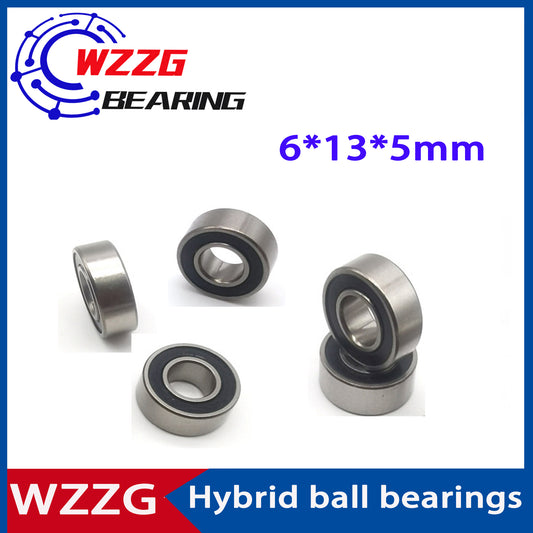 WZZG 4PC S686 stainless steel hybrid ceramic ball bearing 6*13*5mm bearing 2RS sealing cover