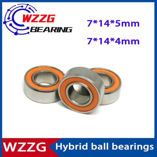 WZZG 4PC S687-2RS 7x14x5mm 440C stainless steel hybrid ceramic bearing S687C 7*14*4mm fishing reel bearing