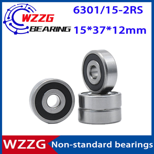 WZZG 4PCS High quality Non-standard bearing 6301/15-2RS 15*37*12mm deep groove ball bearing