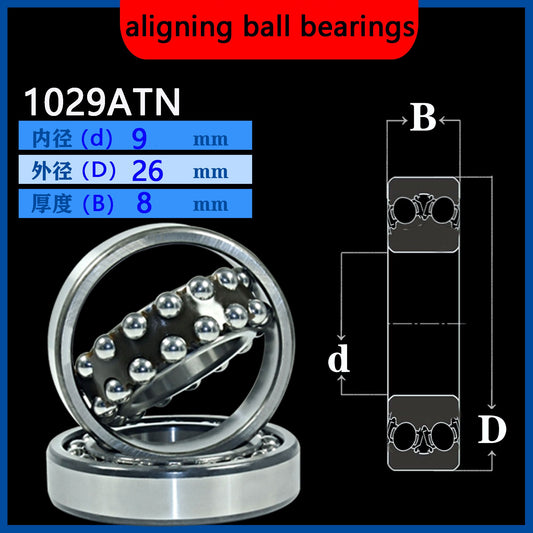 WZZG 1029E 1029ATN (10pcs/lot) micro double row ball self-aligning ball bearing high-quality bearings 9*26*8 mm