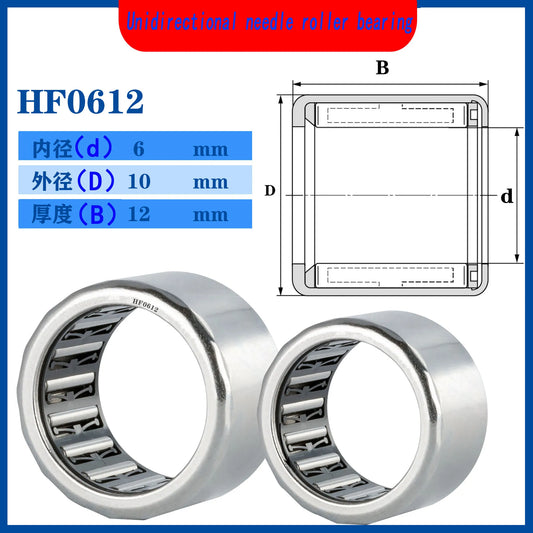 WZZG HF0612 (6*10*12MM) High Quality One-WayNeedleRoller Bearings  One Way Clutch Miniature Roller Needle Bearing 10PCS