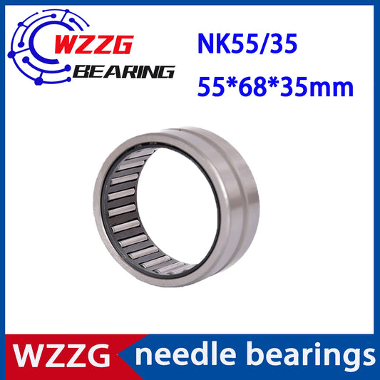 WZZG NK55/35 Bearing 55*68*35 mm ( 2 PCS ) Solid Collar Needle Roller Bearings Without Inner Ring NK55/35 NK5535 Bearing