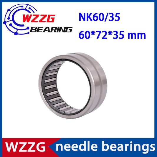 WZZG NK60/35 Bearing 60*72*35 mm 1PC Solid Collar Needle Roller Bearings Without Inner Ring NK60/35 NK6035 Bearing