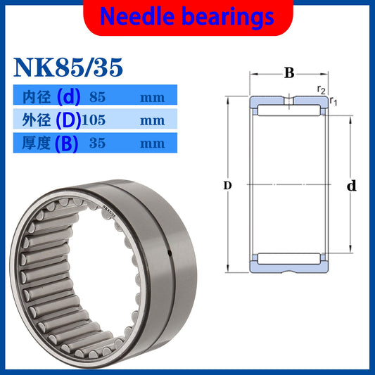 WZZG NK85/35 Bearing 85*105*35 mm 1 PC Solid Collar Needle Roller Bearings Without Inner Ring NK85/35 NK8535