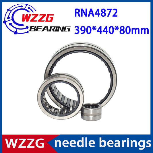 WZZG RNA4872 Needle roller bearing 390*440*80 mm (1 PC) solid collar needle roller bearing without inner ring