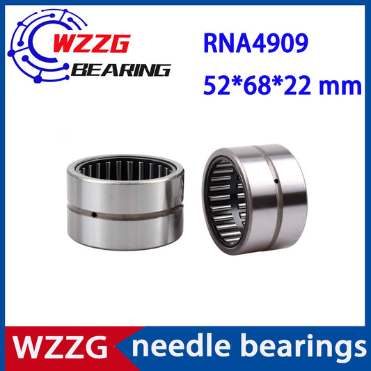 WZZG RNA4909 Bearing 52*68*22 mm ( 2 PC ) Solid Collar Needle Roller Bearings Without Inner Ring 4624909 4644909/A Bearing