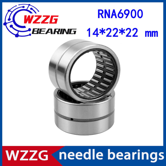 WZZG RNA6900 Bearing 14*22*22 mm ( 4 pcs/lot ) Solid Collar Needle Roller Bearings Without Inner Ring 6634900 6354900/A Bearing