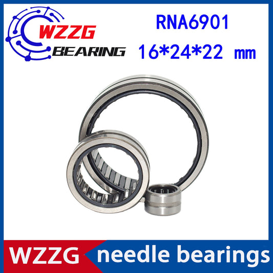 WZZG RNA6901 Bearing 16*24*22 mm ( 4 pcs/lot ) Solid Collar Needle Roller Bearings Without Inner Ring 6634901 6354901/A Bearing