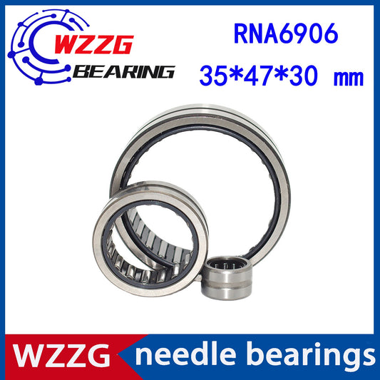 WZZG RNA6906 Bearing 35*47*30 mm ( 2 pcs/lot ) Solid Collar Needle Roller Bearings Without Inner Ring 6634906 6354906/A Bearing