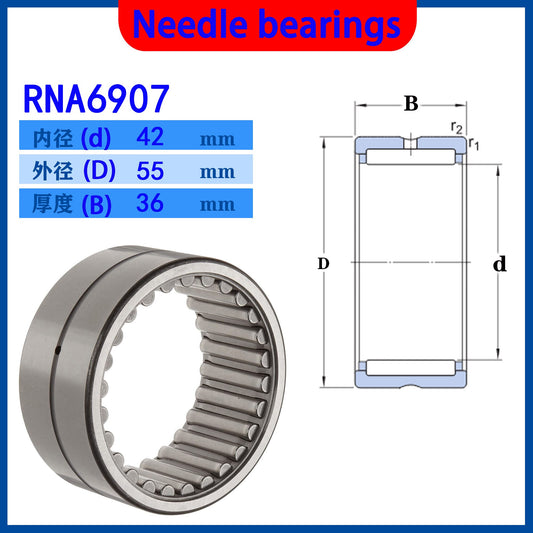 WZZG RNA6907 Bearing 42*55*36 mm ( 2 pcs/lot ) Solid Collar Needle Roller Bearings Without Inner Ring 6634907 6354907/A Bearing