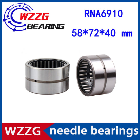WZZG RNA6910 Bearing 58*72*40 mm ( 2 pcs/lot ) Solid Collar Needle Roller Bearings Without Inner Ring 6634910 6354910/A Bearing