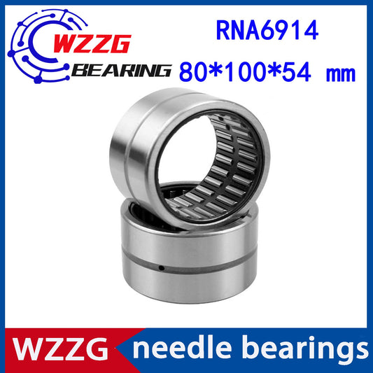 WZZG RNA6914 Bearing 80*100*54 mm ( 1 PC ) Solid Collar Needle Roller Bearings Without Inner Ring 6634914 6354914/A Bearing