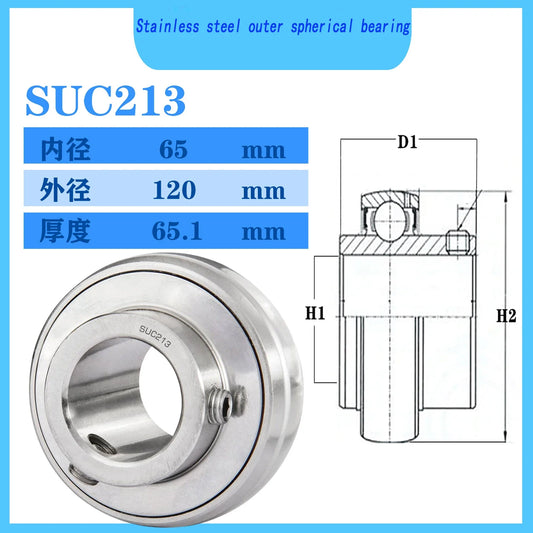 WZZG SUC213 Stainless steel outer spherical bearing 65*120*65.1 mm High quality mechanical bearings