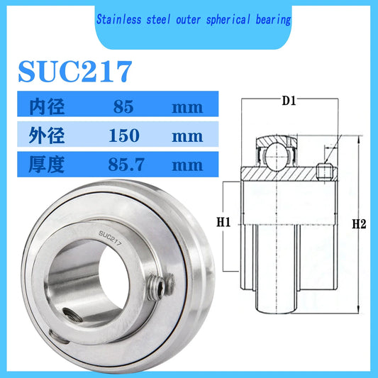 WZZG SUC217 Stainless steel outer spherical bearing 85*150*85.7 mm High quality mechanical bearings