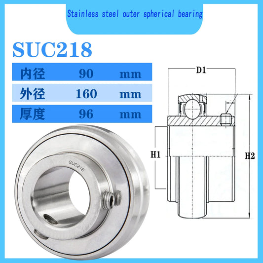 WZZG SUC218 Stainless steel outer spherical bearing 90*160*96 mm High quality mechanical bearings