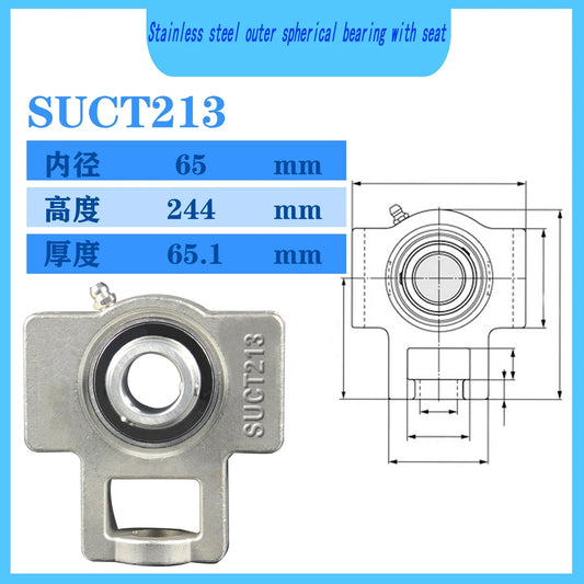WZZG SUCT213 Stainless steel outer spherical bearing with seat 65*244*65.1mm High quality mechanical bearings
