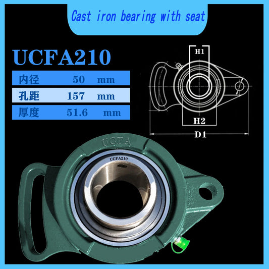 WZZG Seat Outer Spherical Bearing UCFA210 Mounted Pillow Block Bearing Solid Base Cast Iron Housing high-quality bearing