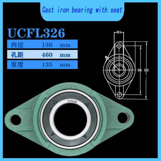 WZZG Seat Outer Spherical Bearing UCFL326 Mounted Pillow Block Bearing Solid Base Cast Iron Housing high-quality bearing