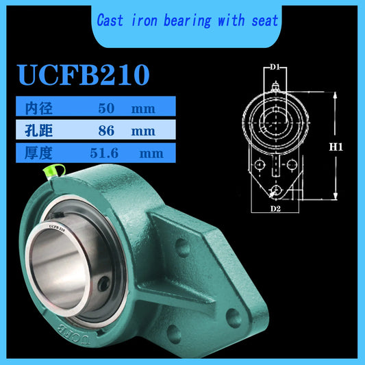 WZZG Spherical Bearing with seat UCFB 210 Bearing with Diamond seat on outer spherical surface
