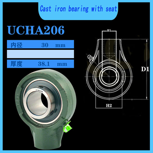 WZZG UCHA206 Suspended outer spherical bearing with seat High quality bearings
