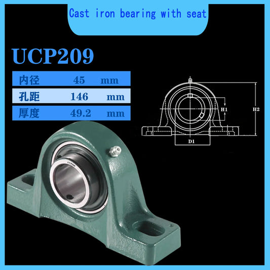 WZZG UCP209 Outer spherical bearing with seat 45*146*49.2mm genuine precision bearings
