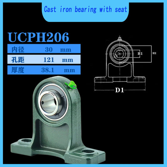 WZZG UCPH206 Cast Iron Vertical Bearing Seat High Quality Outer Spherical Bearing