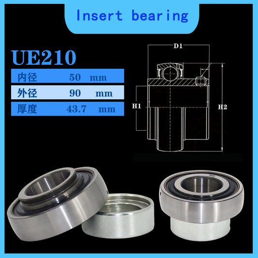 WZZG UE210 (SA210) Outer Spherical Bearing 50*90*43.7mm Pillow Ball Bearing High Quality